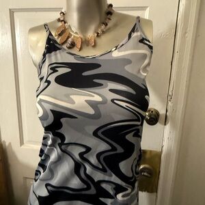 Abstract Black and Gray Tank dress